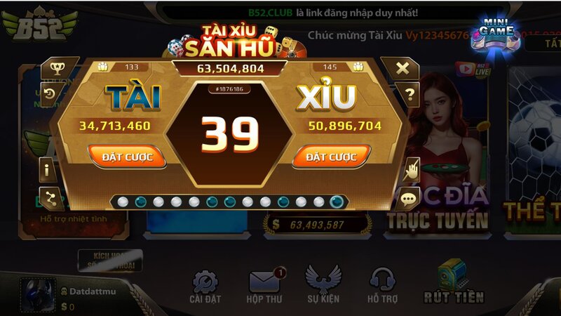 Game tài xỉu tại cổng game B52 CLUB 